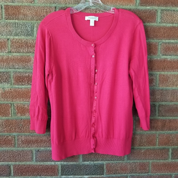 Dressbarn Women's Red Cardigan Sweater, Size Large - Picture 8 of 9